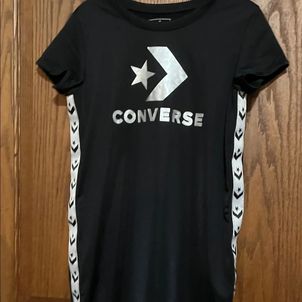 Converse Black Dress with Silver Logo and Side Stripe